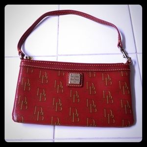 Dooney & Bourke red/gold wristlet
